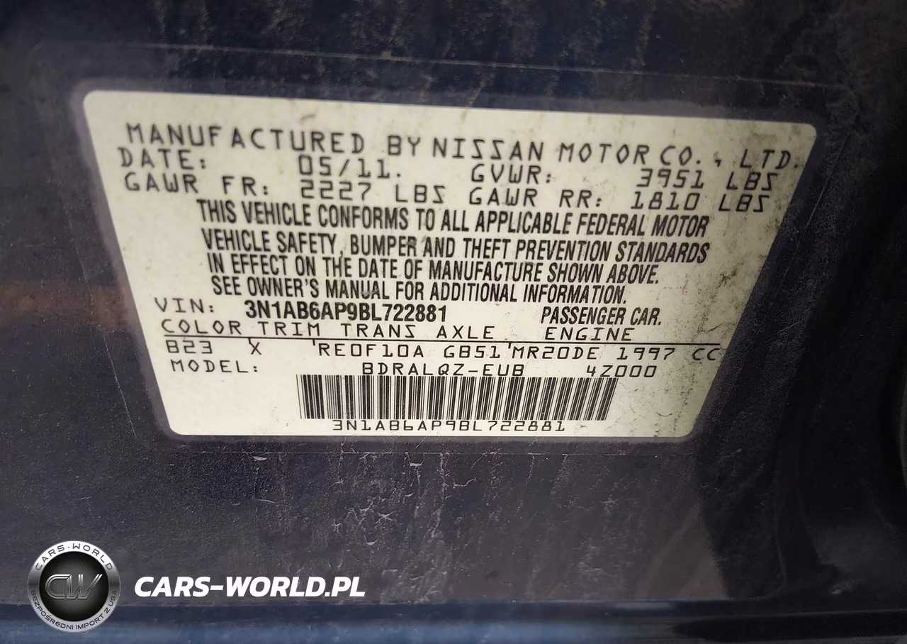 2011 Nissan Sentra 2.0 VIN:3N1AB6AP9BL722881 - 9