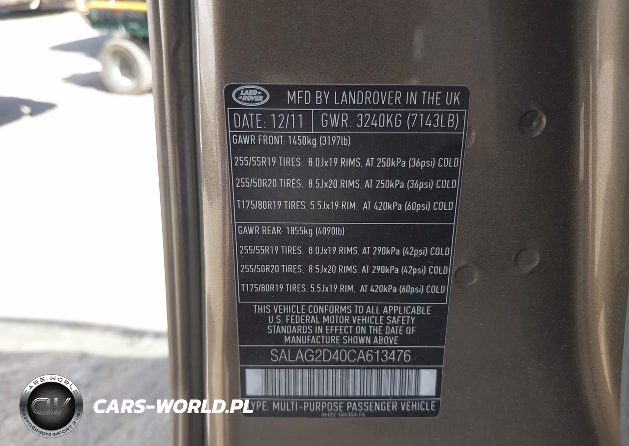 2012 Land Rover Lr4 VIN:SALAG2D40CA613476 - 9