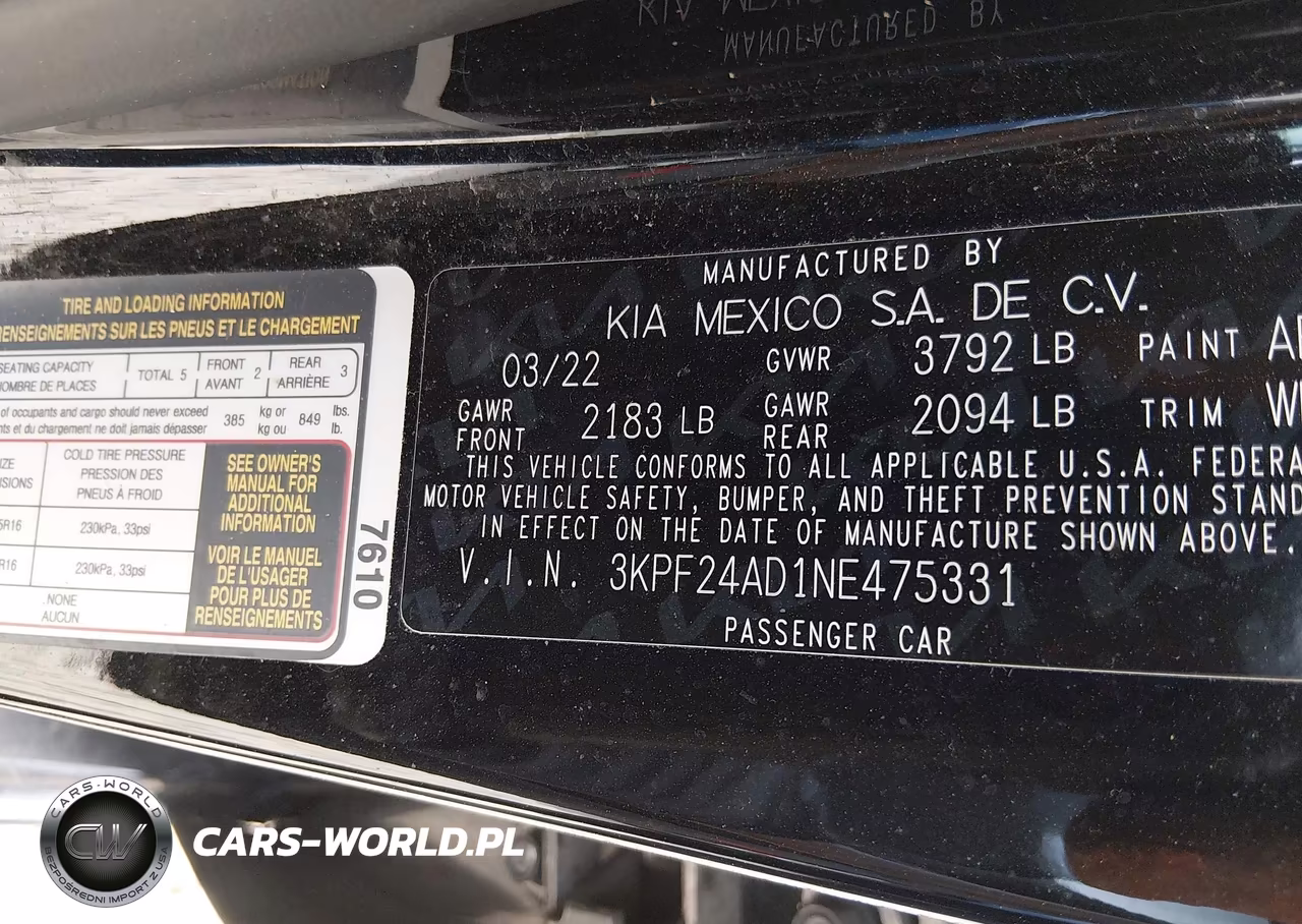2022 Kia Forte Lxs VIN:3KPF24AD1NE475331 - 9