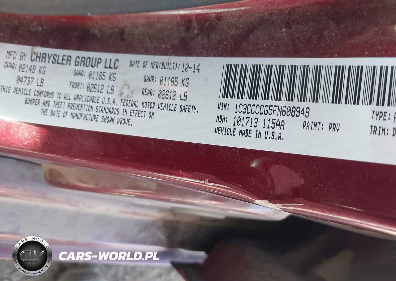 2015 Chrysler 200 C VIN:1C3CCCCG5FN608949 - 9