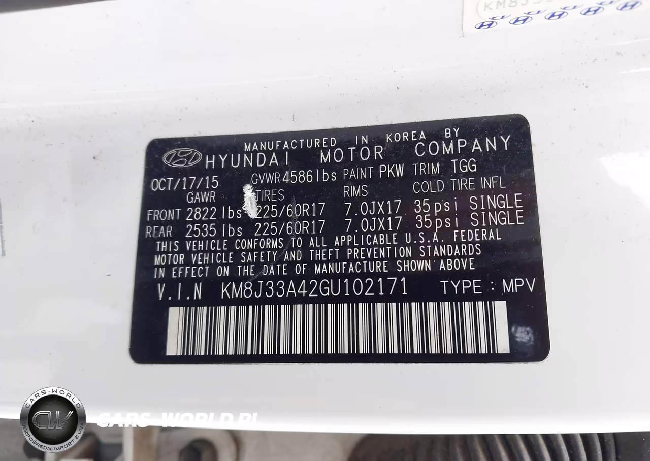 2016 Hyundai Tucson Se VIN:KM8J33A42GU102171 - 9