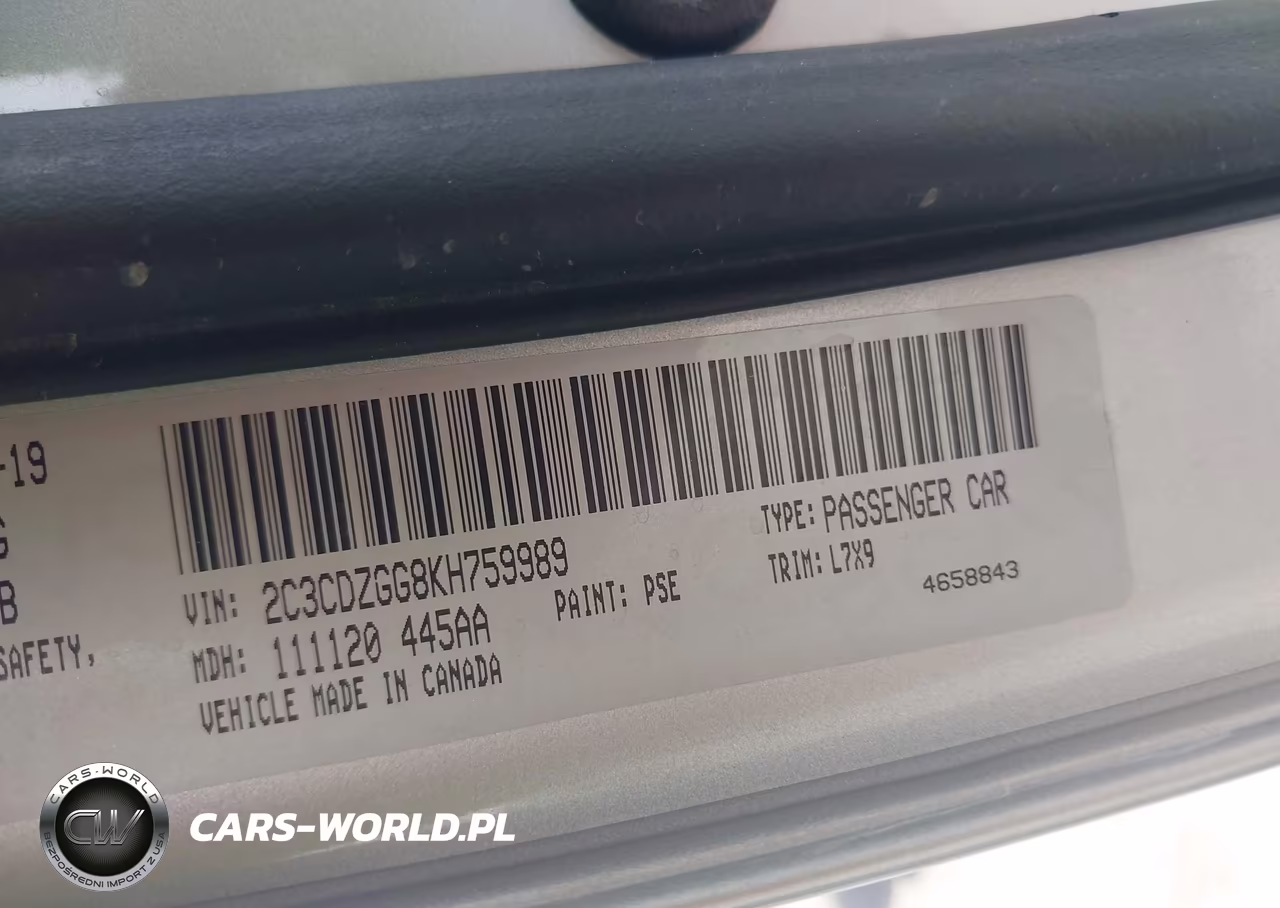 2019 Dodge Challenger Sxt Awd VIN:2C3CDZGG8KH759989 - 9