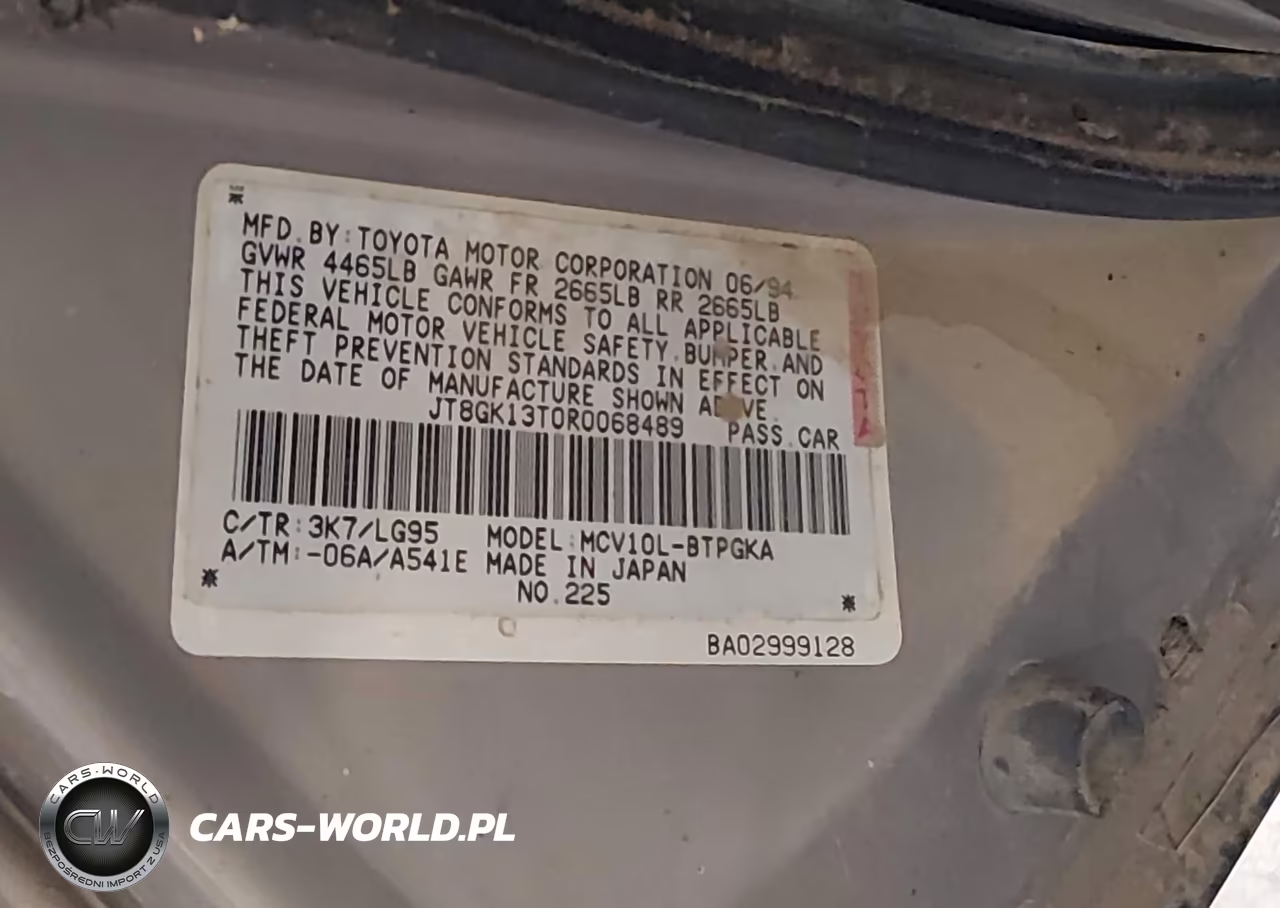 1994 Lexus Es 300 VIN:JT8GK13T0R0068489 - 9