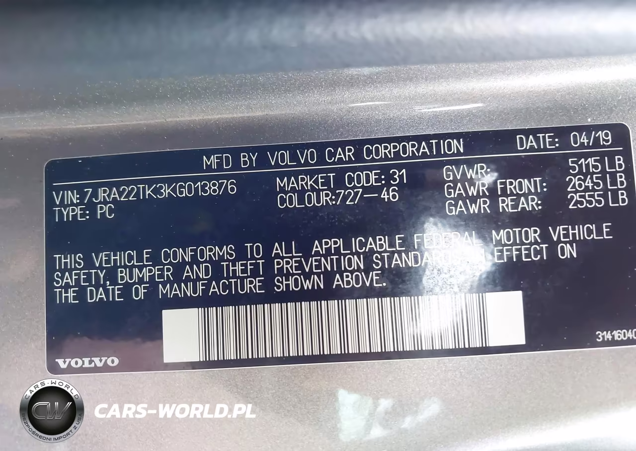 2019 Volvo S60 T6 Momentum VIN:7JRA22TK3KG013876 - 9