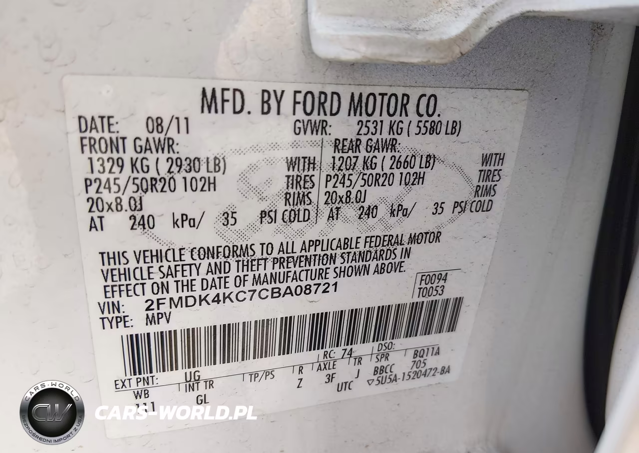 2012 Ford Edge Limited VIN:2FMDK4KC7CBA08721 - 9