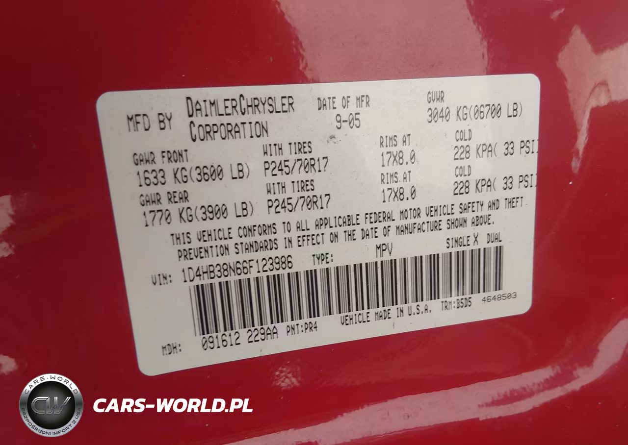 2006 Dodge Durango Sxt VIN:1D4HB38N66F123986 - 9