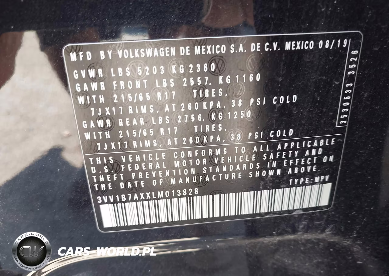 2020 Volkswagen Tiguan 2.0T S VIN:3VV1B7AXXLM013828 - 9