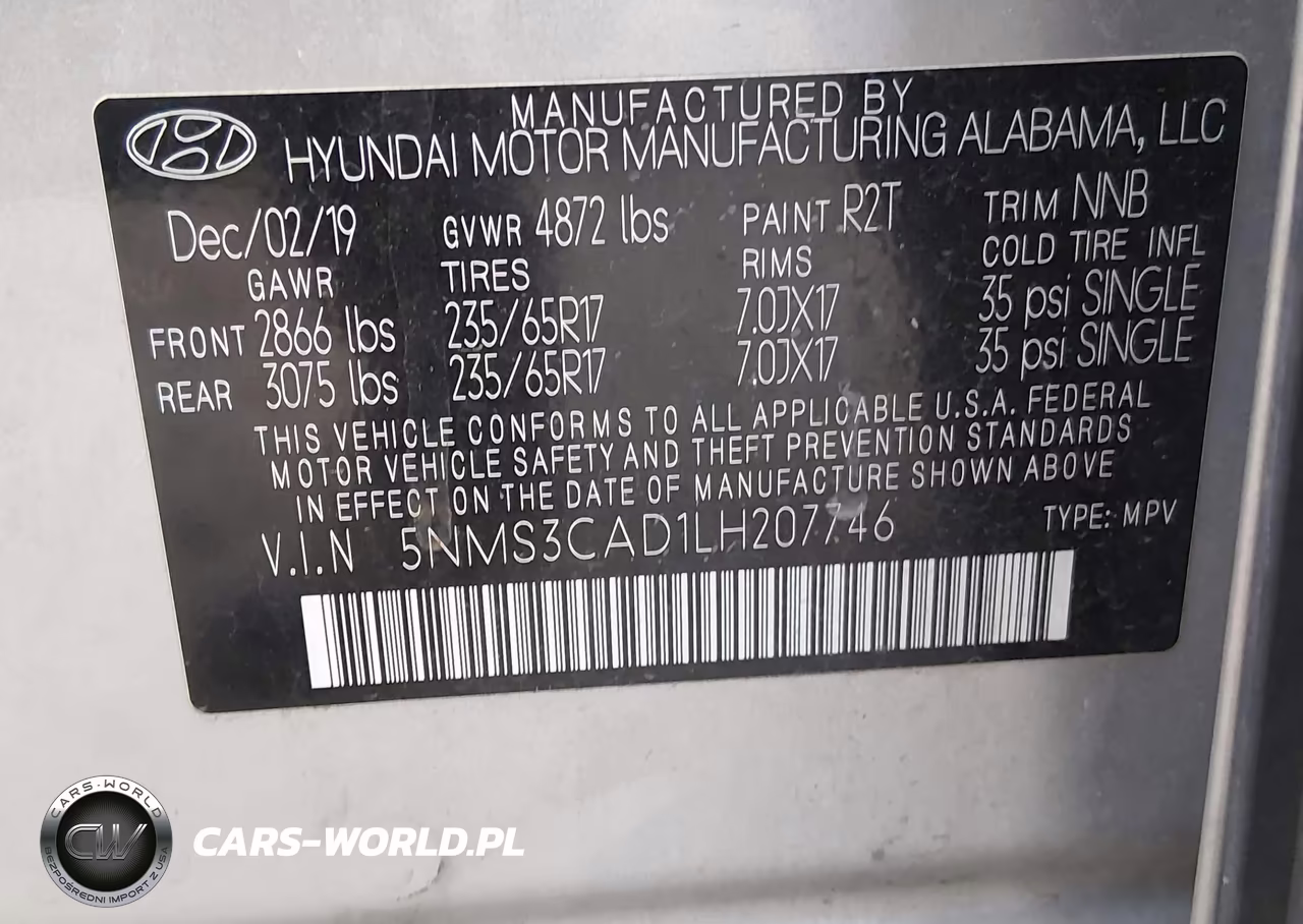 2020 Hyundai Santa Fe Sel VIN:5NMS3CAD1LH207746 - 9
