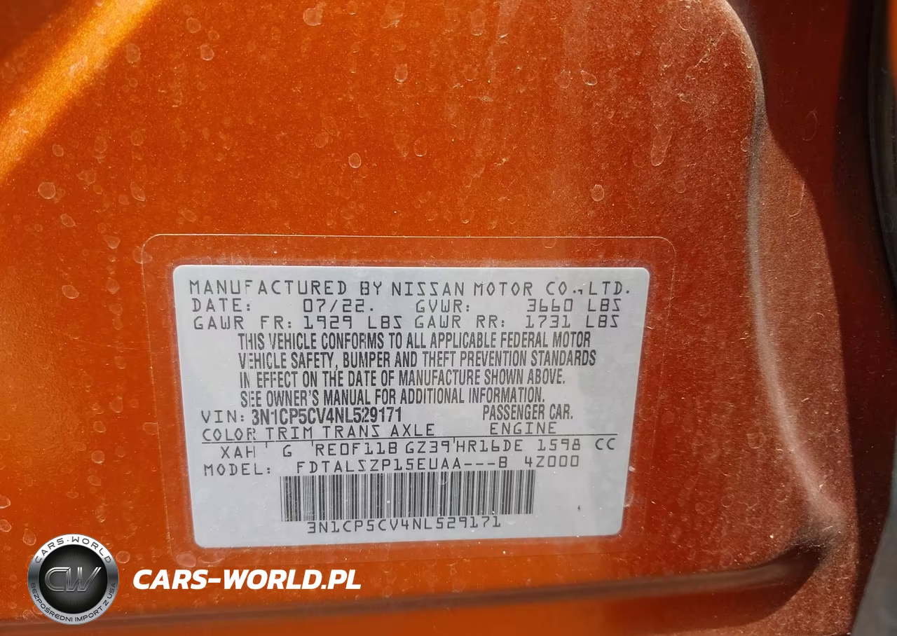 2022 Nissan Kicks Sv Xtronic Cvt VIN:3N1CP5CV4NL529171 - 9