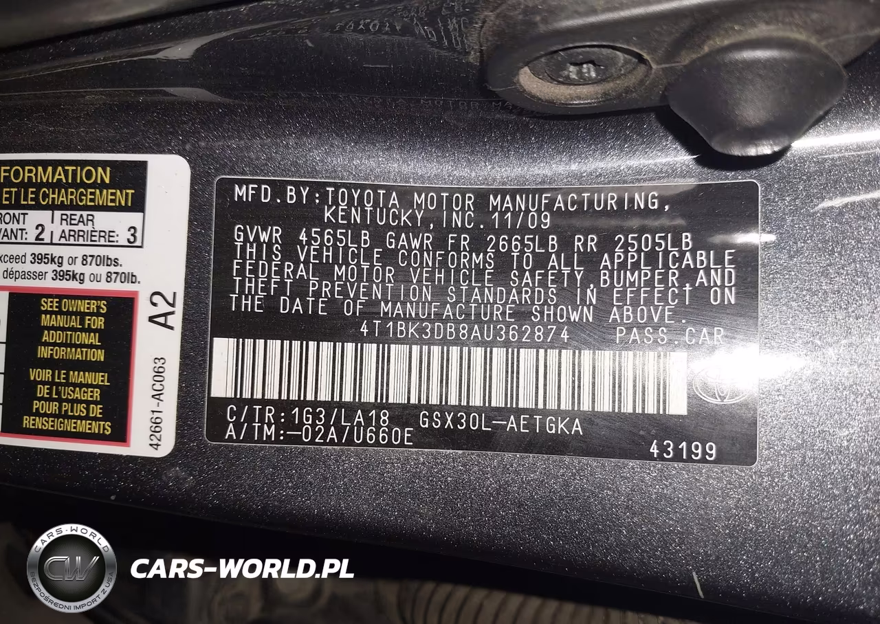 2010 Toyota Avalon Xls VIN:4T1BK3DB8AU362874 - 9