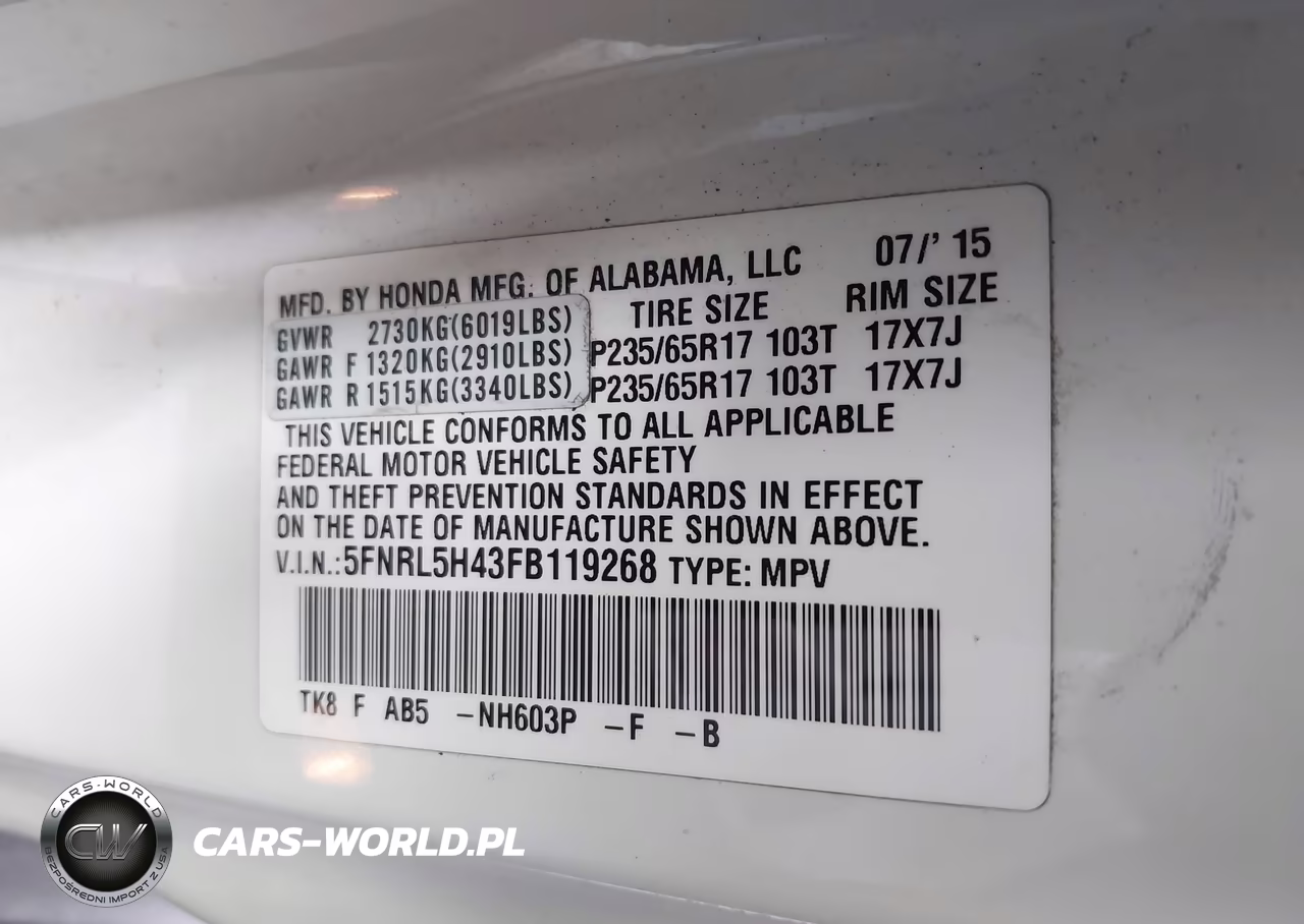 2015 Honda Odyssey Ex VIN:5FNRL5H43FB119268 - 9