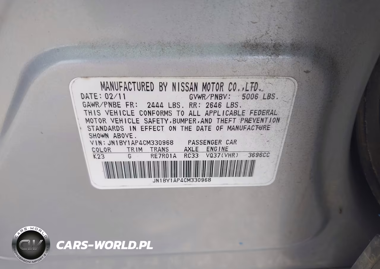 2012 Infiniti M37 VIN:JN1BY1AP4CM330968 - 9