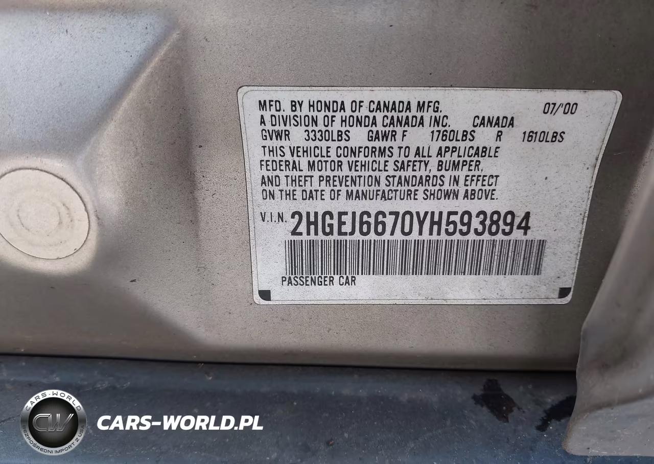 2000 Honda Civic Lx VIN:2HGEJ6670YH593894 - 9