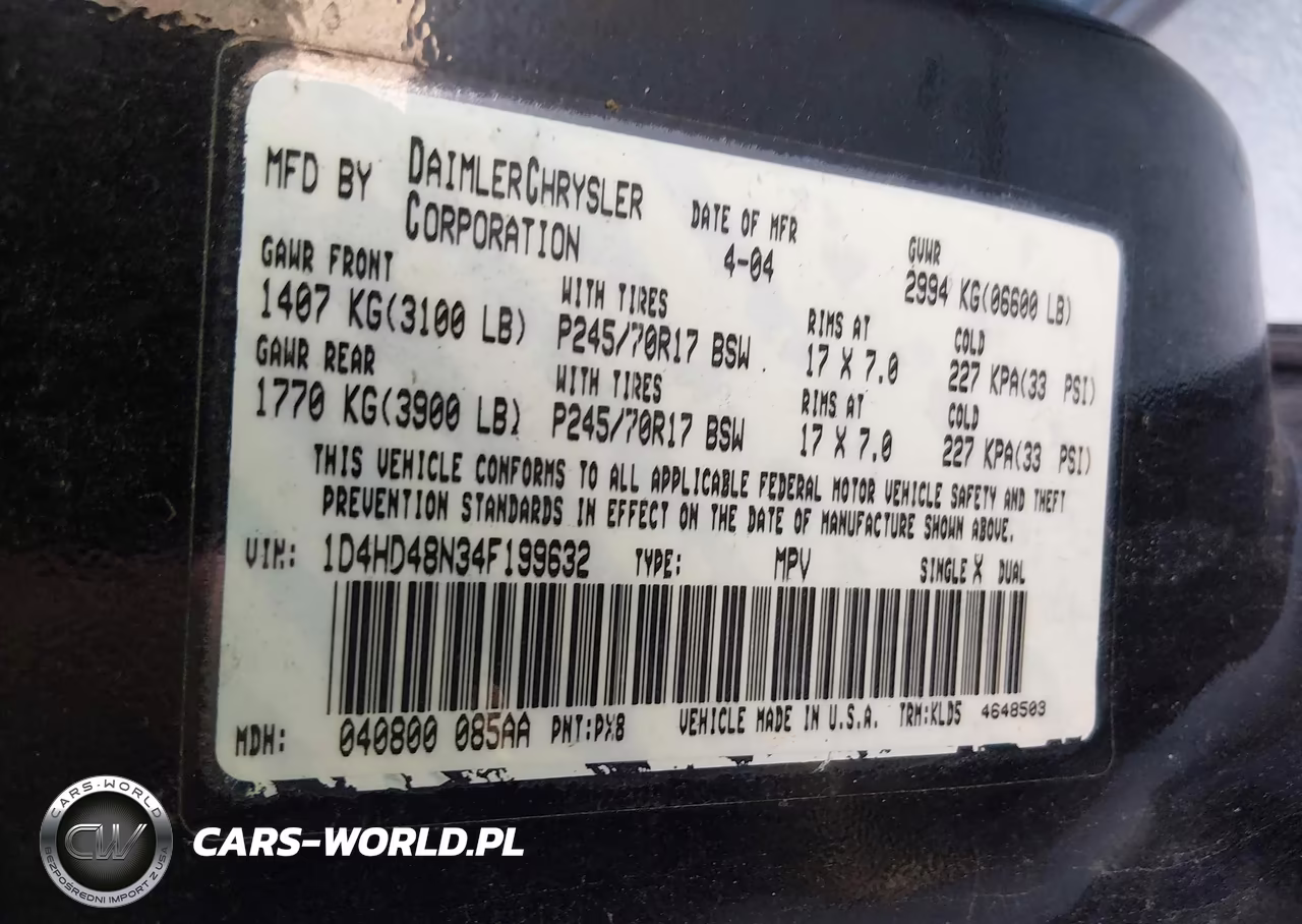 2004 Dodge Durango Slt VIN:1D4HD48N34F199632 - 9