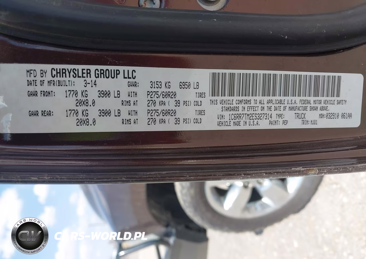 2014 Ram 1500 Lone Star VIN:1C6RR7TM2ES327314 - 9