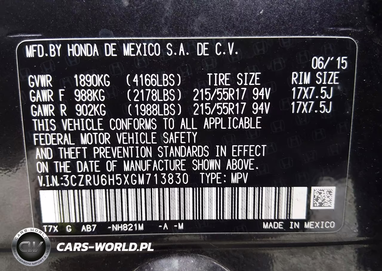 2016 Honda Hr-V Ex VIN:3CZRU6H5XGM713830 - 9