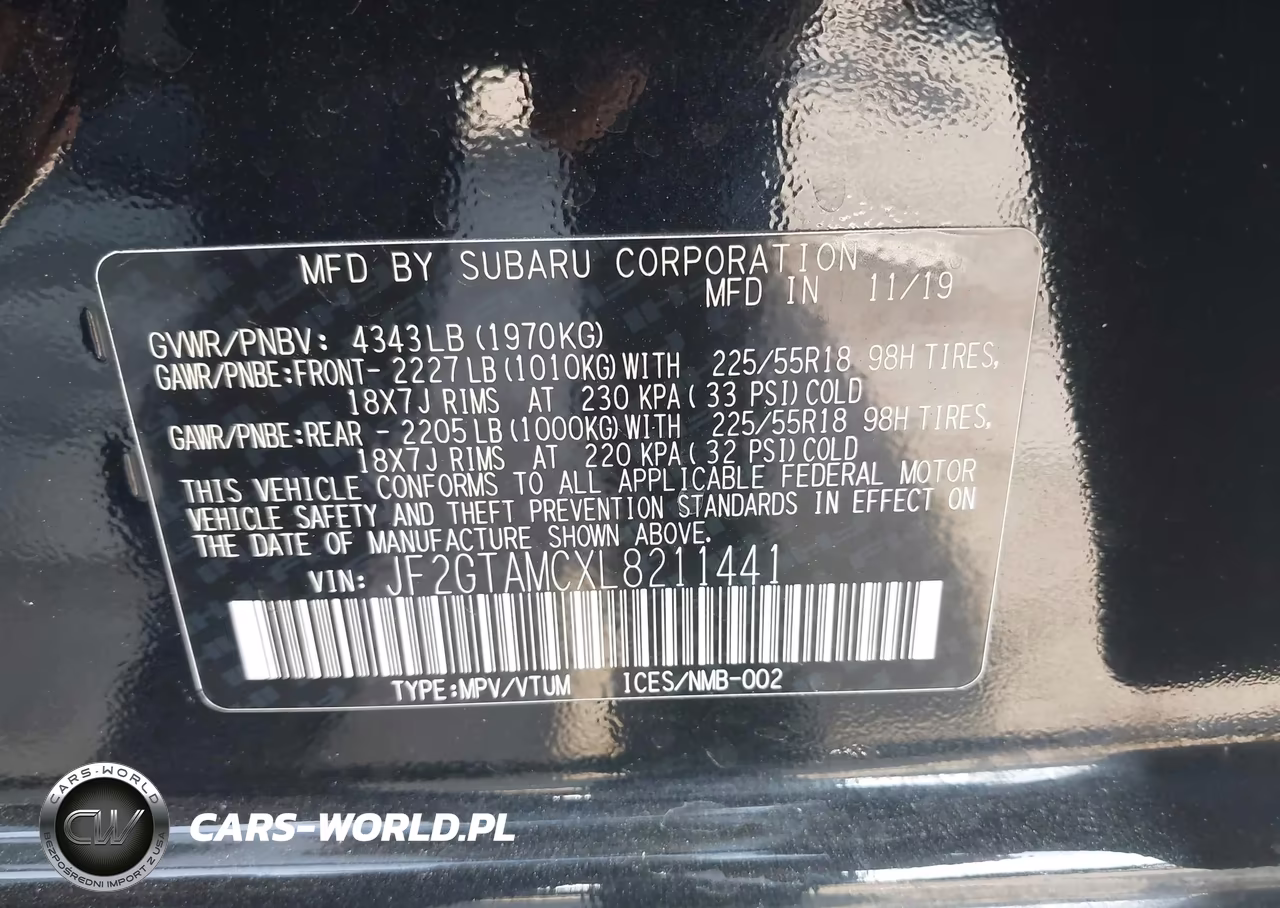 2020 Subaru Crosstrek Limited VIN:JF2GTAMCXL8211441 - 9