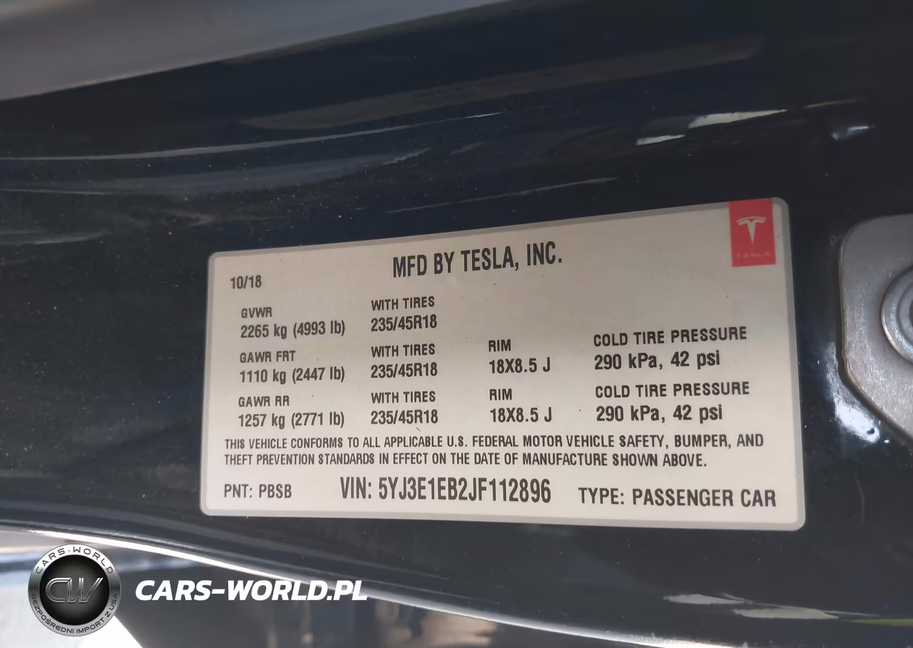 2018 Tesla Model 3 Long Range-Performance VIN:5YJ3E1EB2JF112896 - 9