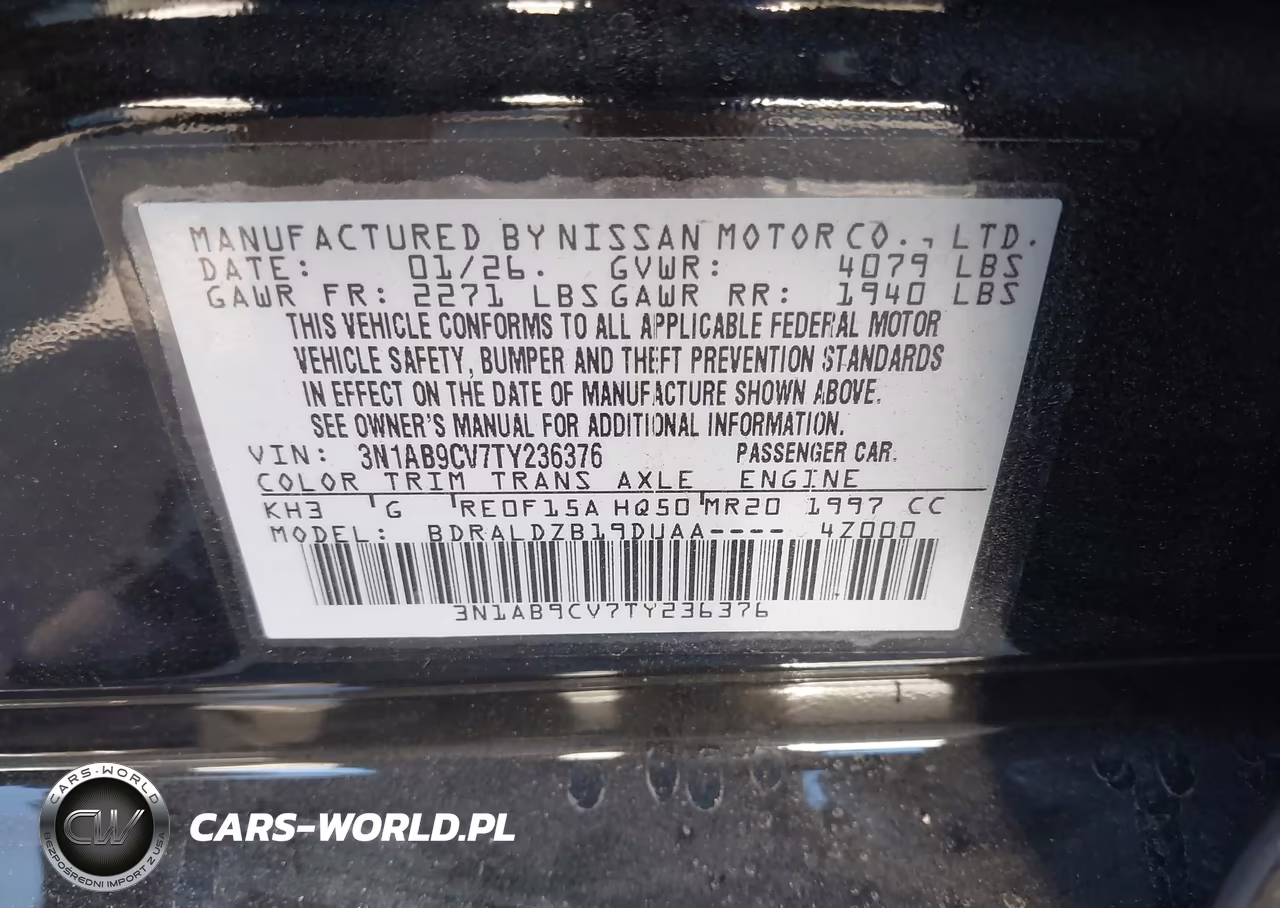 2026 Nissan Sentra Sv VIN:3N1AB9CV7TY236376 - 9