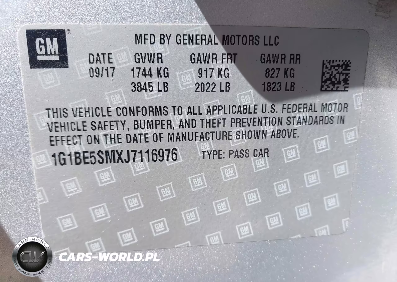 2018 Chevrolet Cruze Lt Auto VIN:1G1BE5SMXJ7116976 - 9