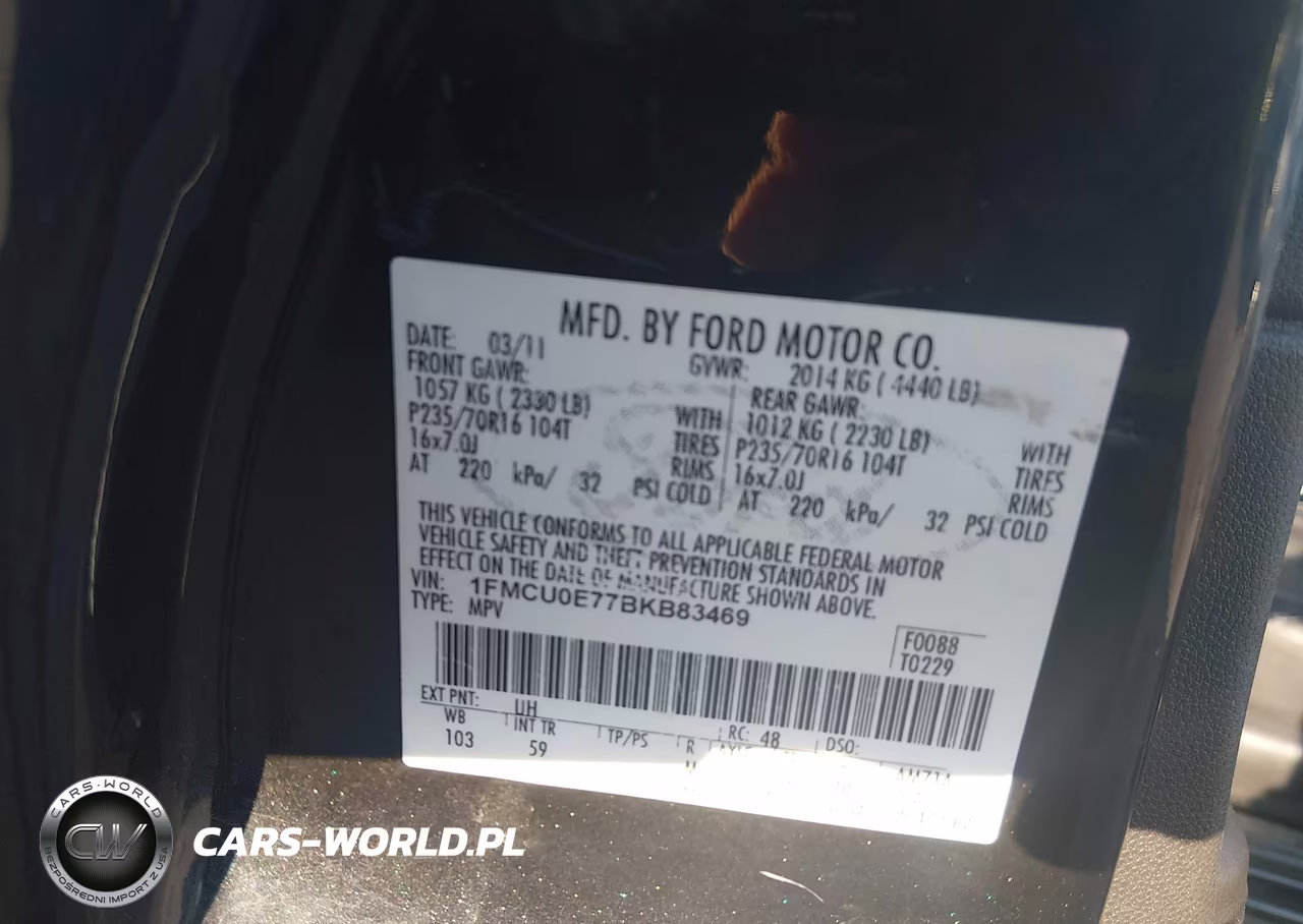 2011 Ford Escape Limited VIN:1FMCU0E77BKB83469 - 9