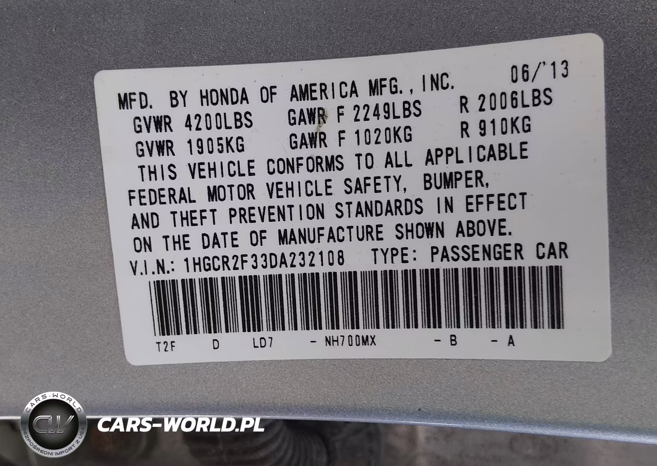 2013 Honda Accord Lx VIN:1HGCR2F33DA232108 - 9