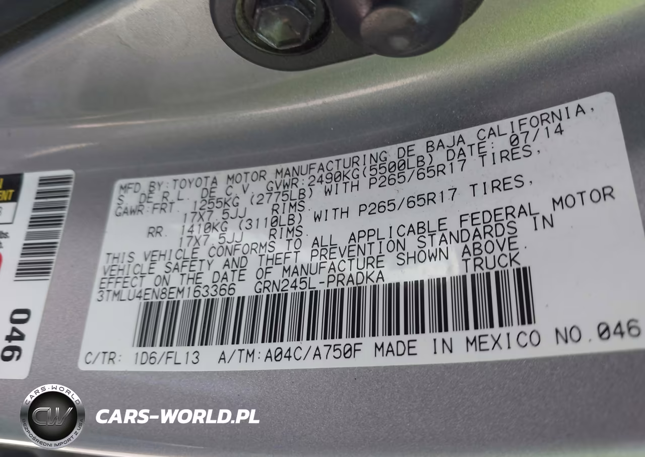 2014 Toyota Tacoma Base V6 VIN:3TMLU4EN8EM163366 - 9