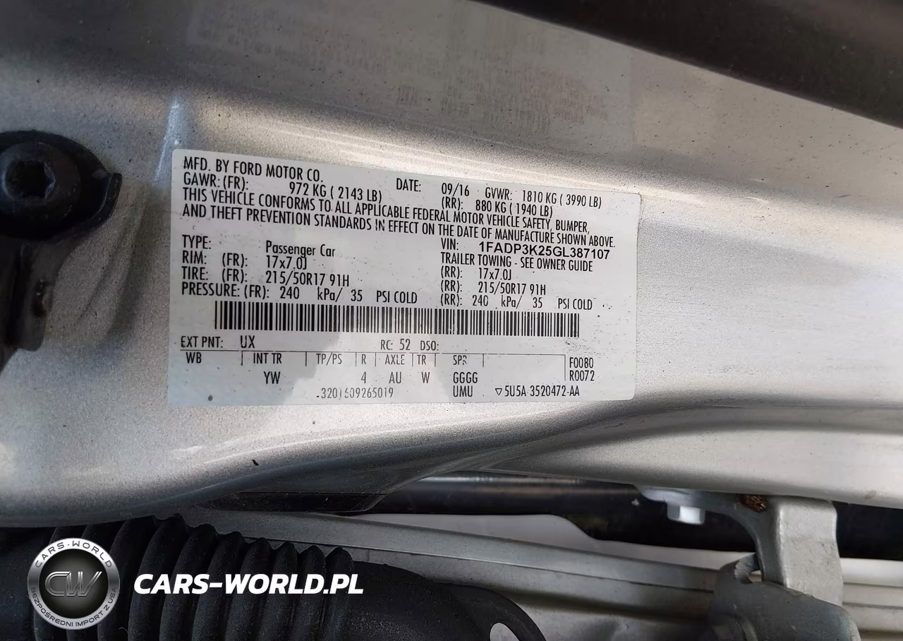2016 Ford Focus Se VIN:1FADP3K25GL387107 - 9