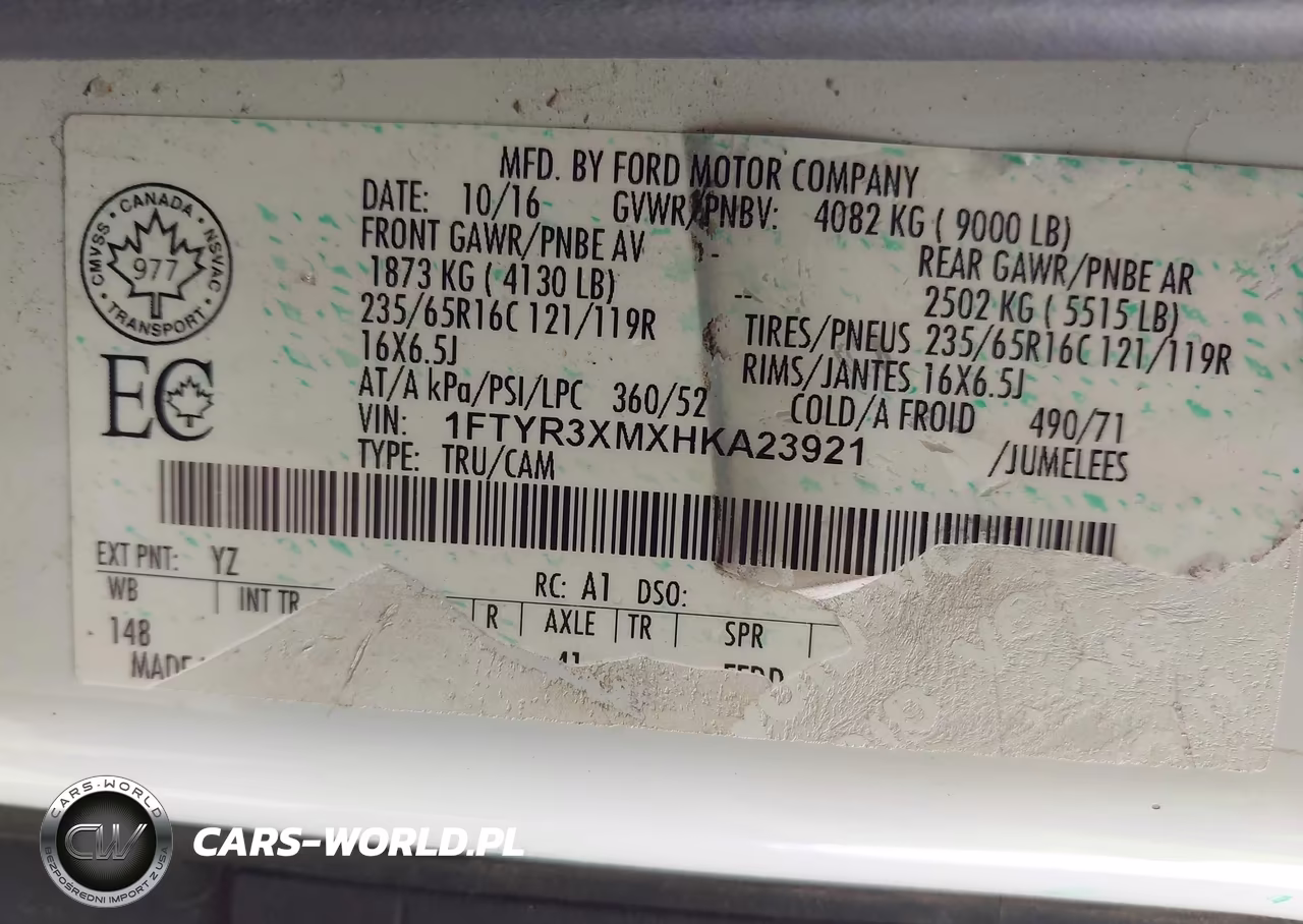 2017 Ford Transit VIN:1FTYR3XMXHKA23921 - 9
