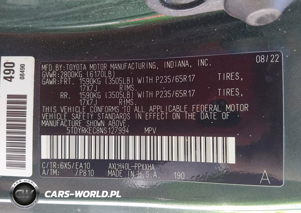 2022 Toyota Sienna Xle VIN:5TDYRKEC8NS127994 - 9