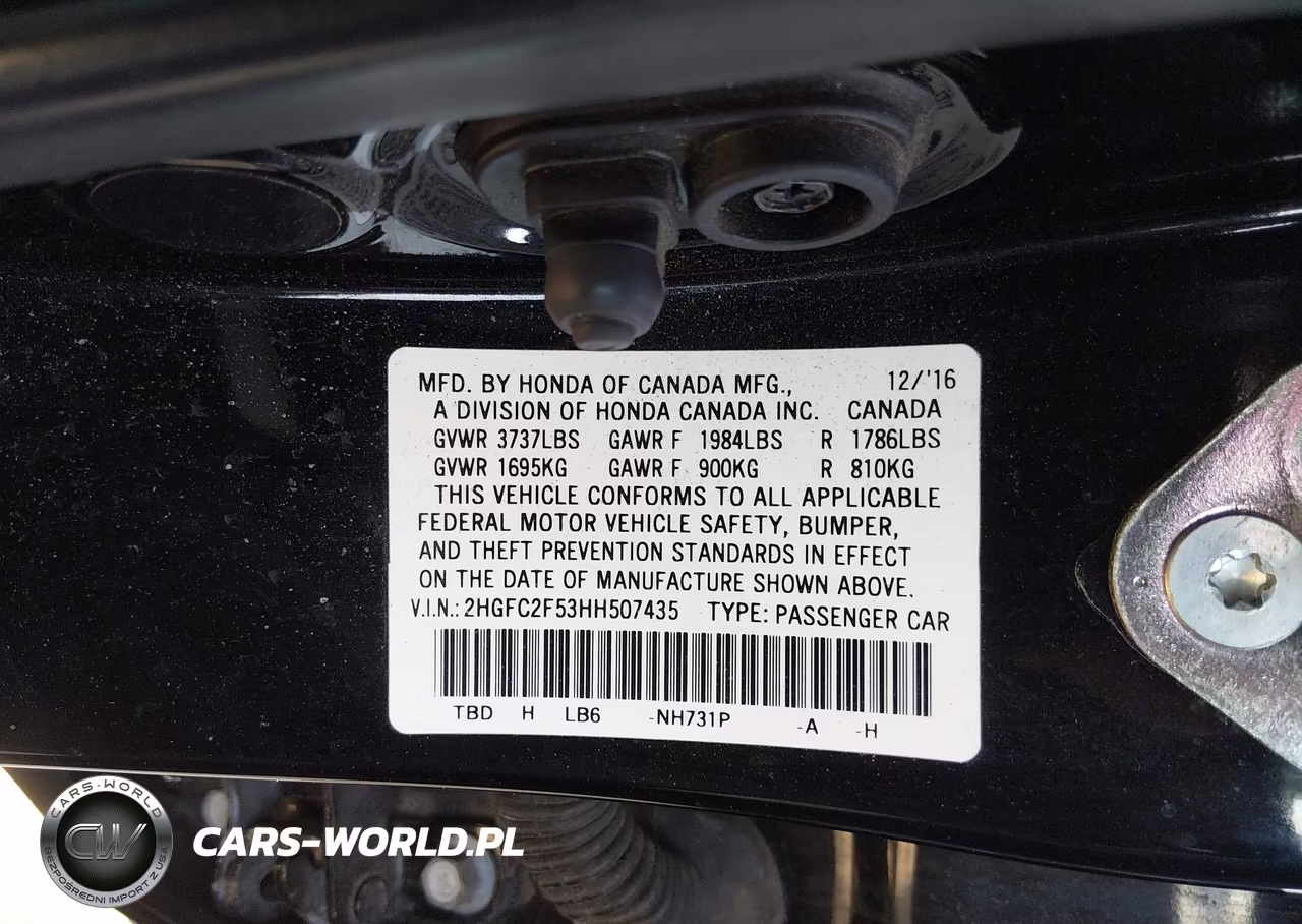 2017 Honda Civic Lx VIN:2HGFC2F53HH507435 - 9