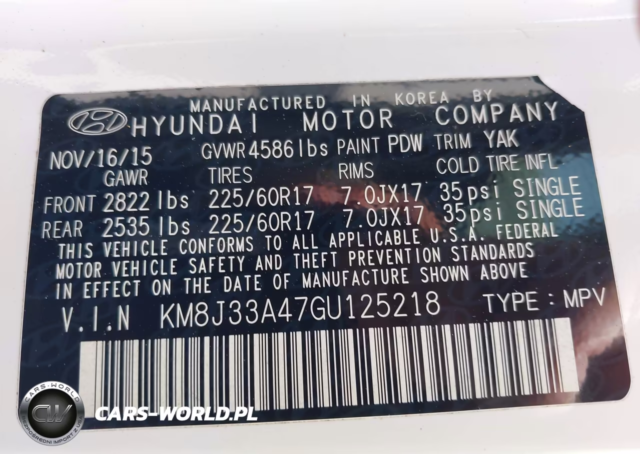 2016 Hyundai Tucson Se VIN:KM8J33A47GU125218 - 9