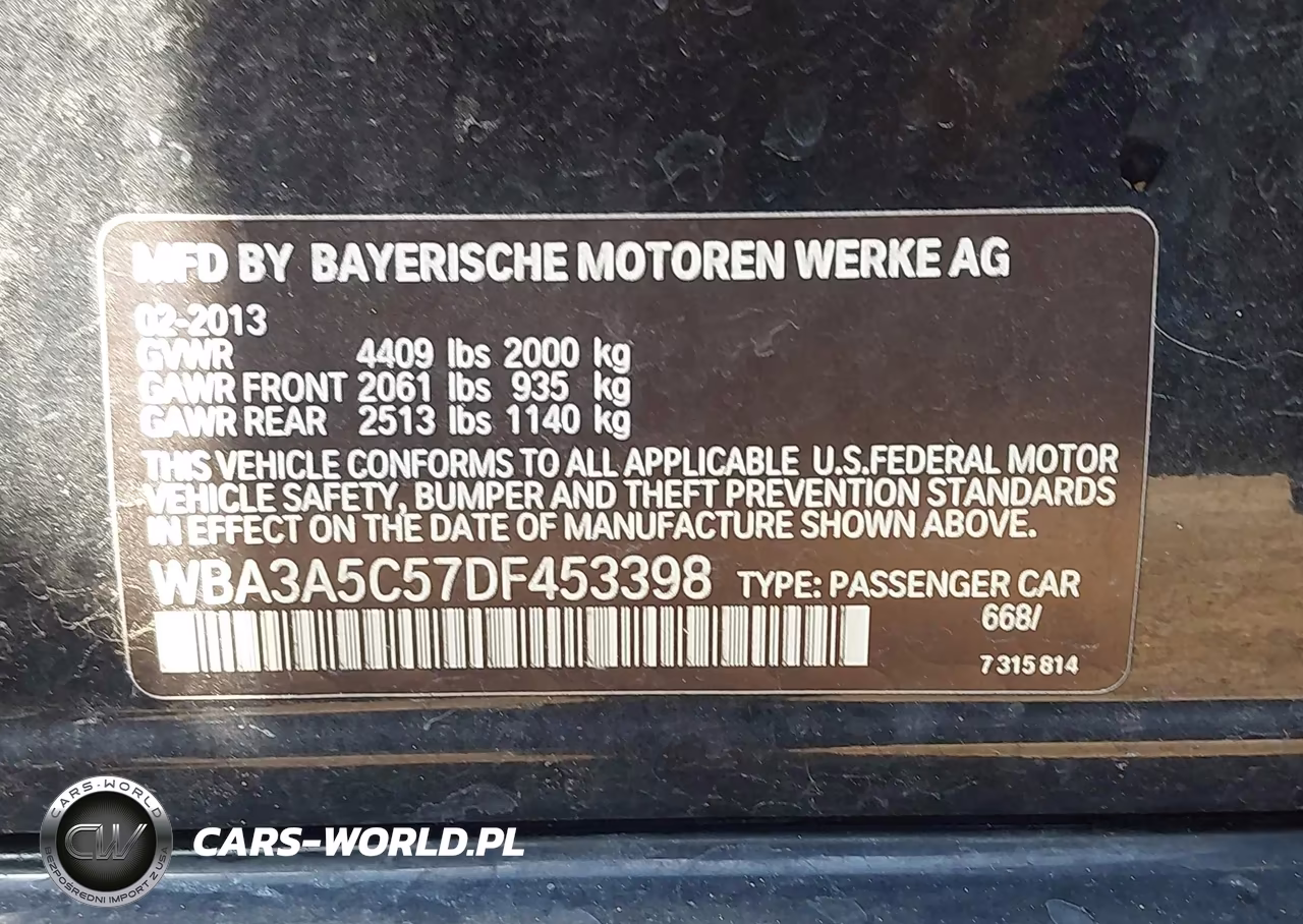 2013 BMW 328I VIN:WBA3A5C57DF453398 - 9