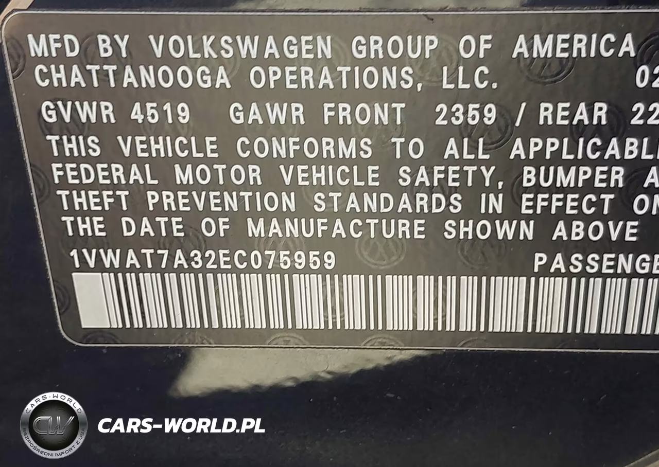 2014 Volkswagen Passat 1.8T S VIN:1VWAT7A32EC075959 - 9