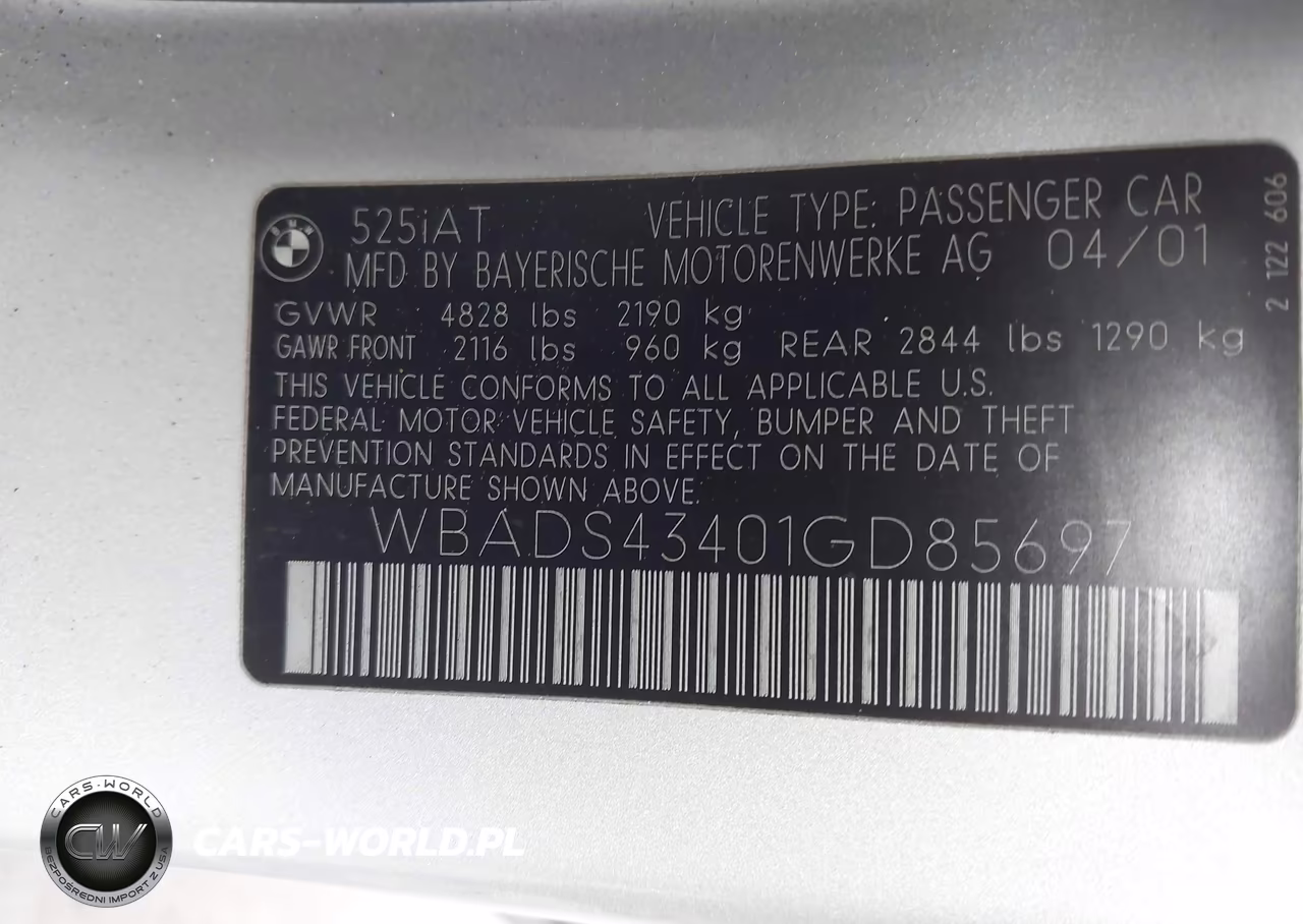 2001 BMW 525Ia VIN:WBADS43401GD85697 - 9
