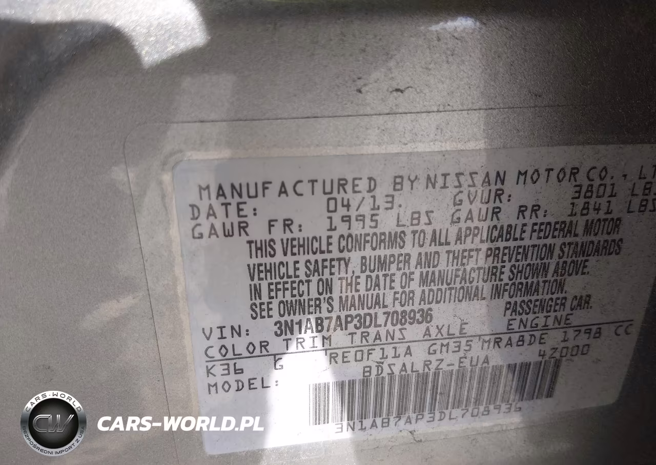 2013 Nissan Sentra Sr VIN:3N1AB7AP3DL708936 - 9