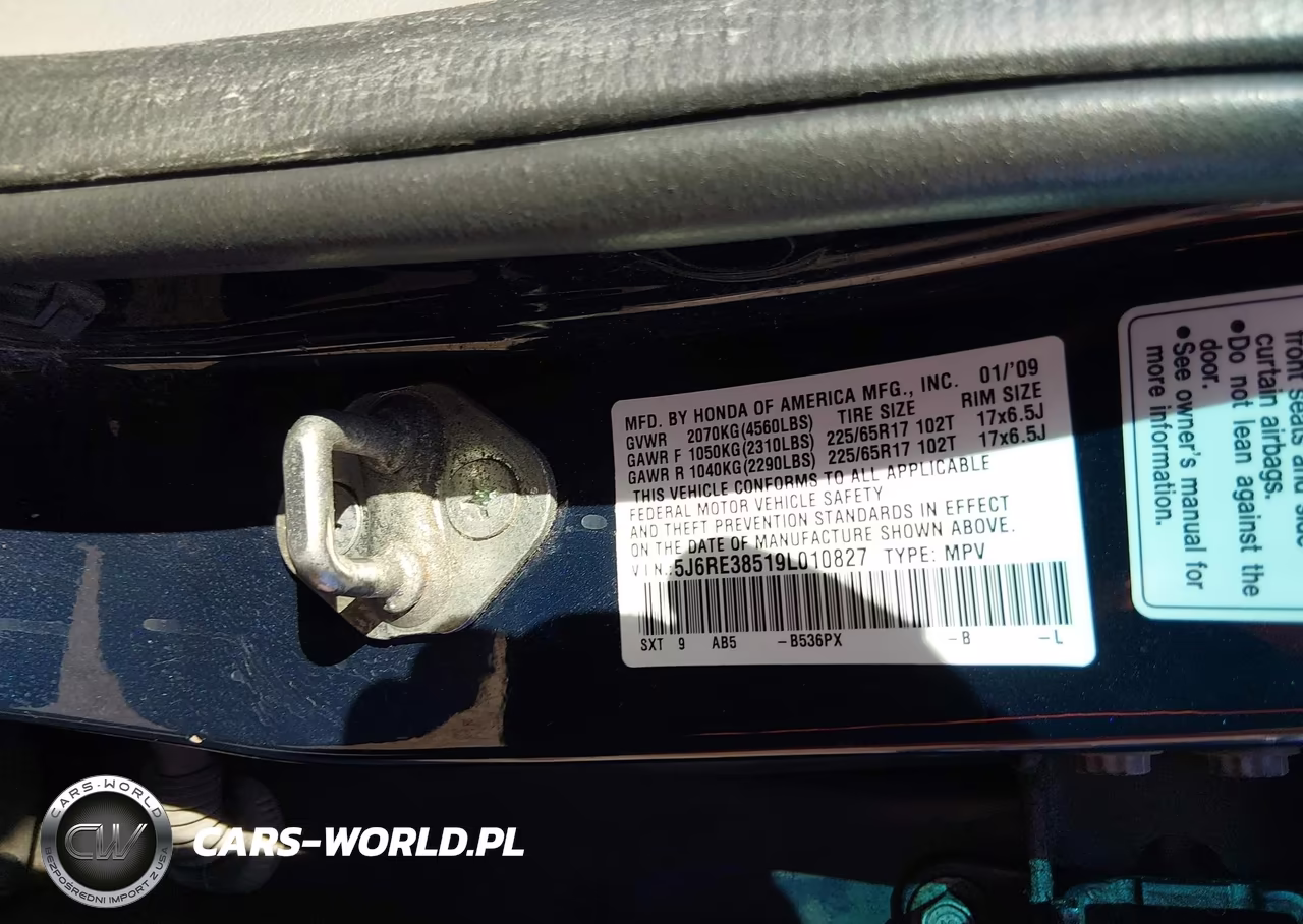 2009 Honda Cr-V Ex VIN:5J6RE38519L010827 - 9