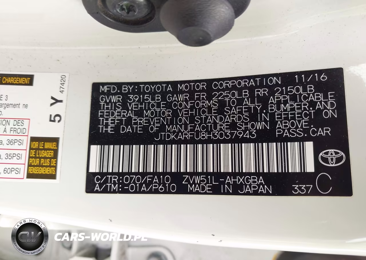 2017 Toyota Prius Three VIN:JTDKARFU8H3037943 - 9