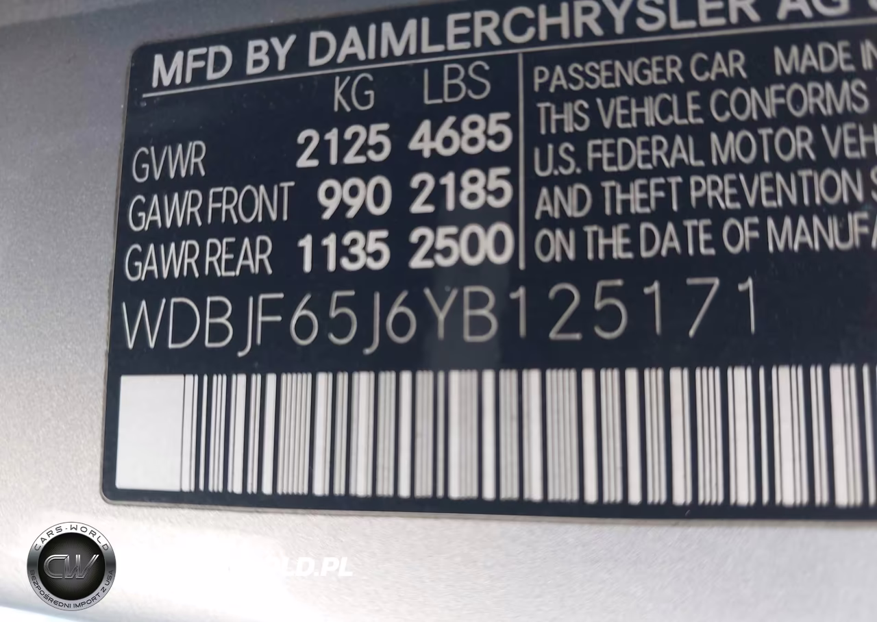 2000 Mercedes-Benz E 320 VIN:WDBJF65J6YB125171 - 9