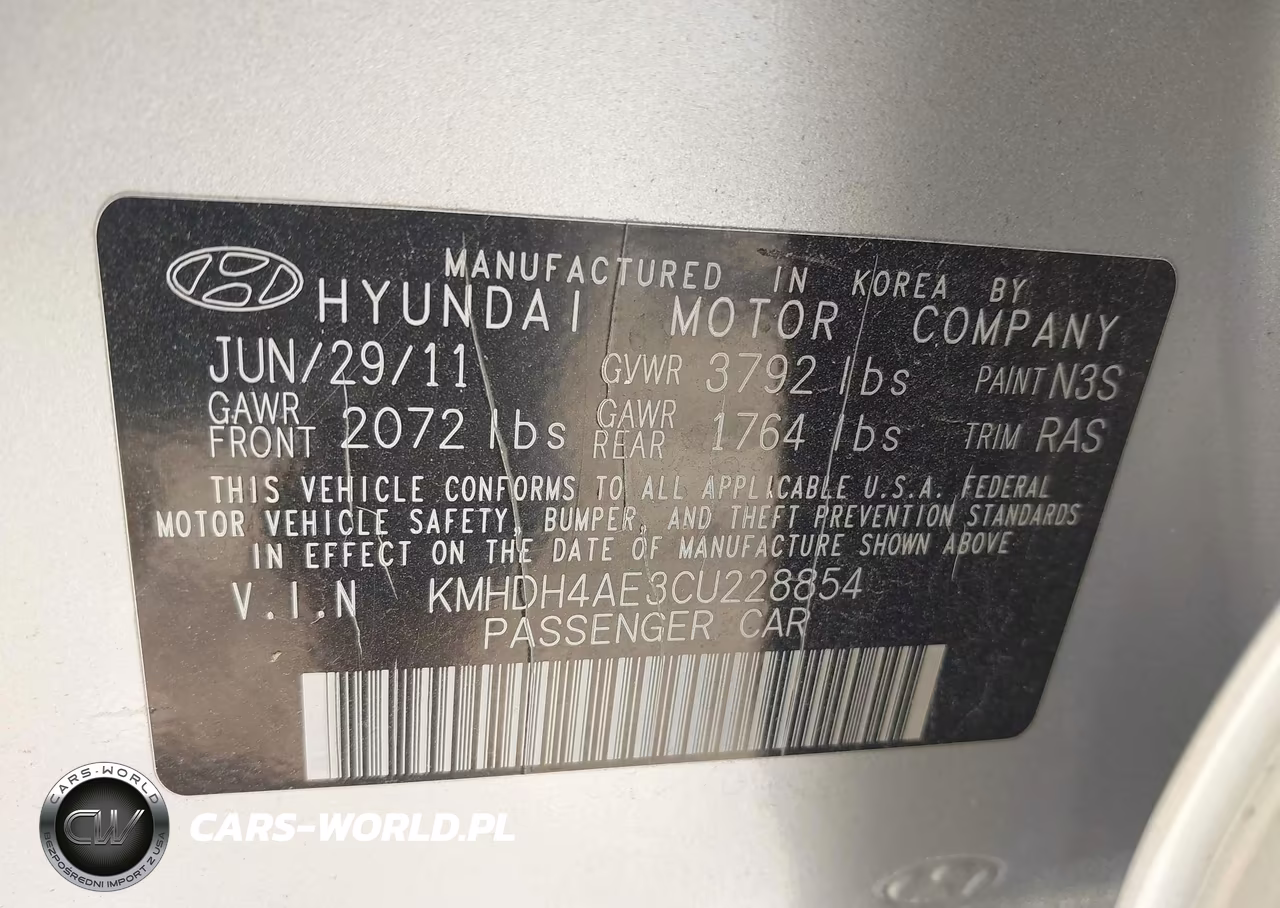 2012 Hyundai Elantra Gls (Ulsan Plant) VIN:KMHDH4AE3CU228854 - 9
