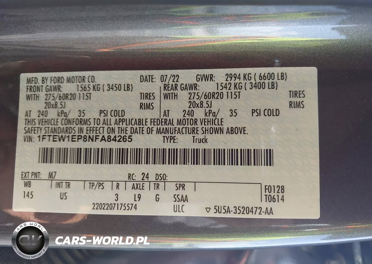 2022 Ford F-150 Xlt VIN:1FTEW1EP8NFA84265 - 9