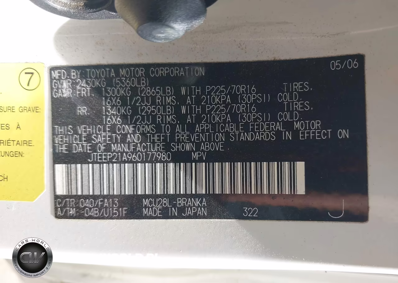 2006 Toyota Highlander V6 VIN:JTEEP21A960177980 - 9