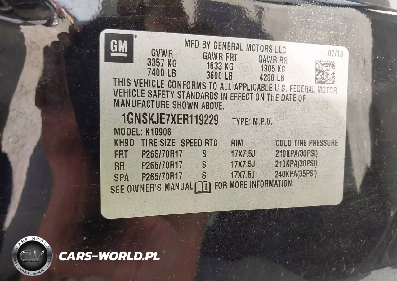 2014 Chevrolet Suburban 1500 Lt VIN:1GNSKJE7XER119229 - 9