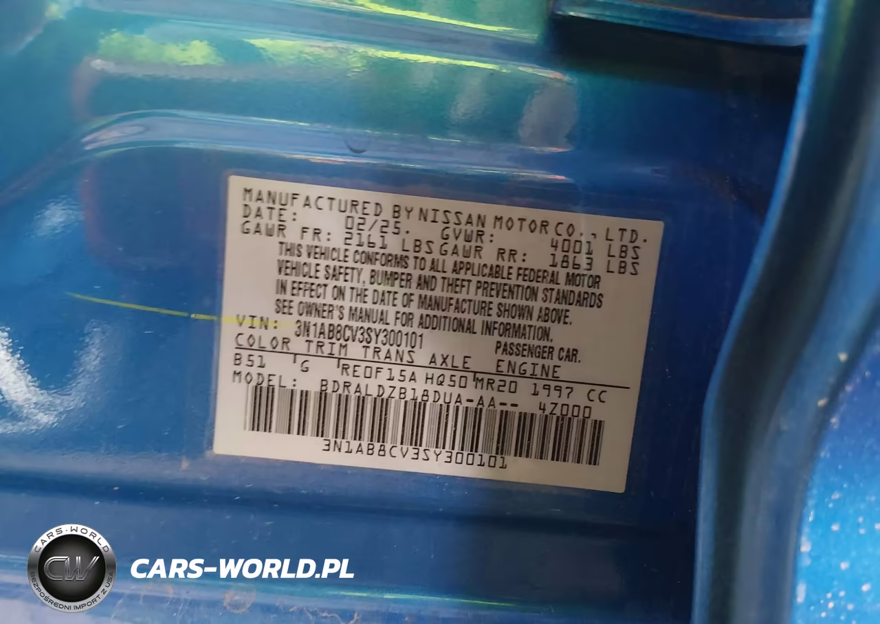 2025 Nissan Sentra Sv VIN:3N1AB8CV3SY300101 - 9