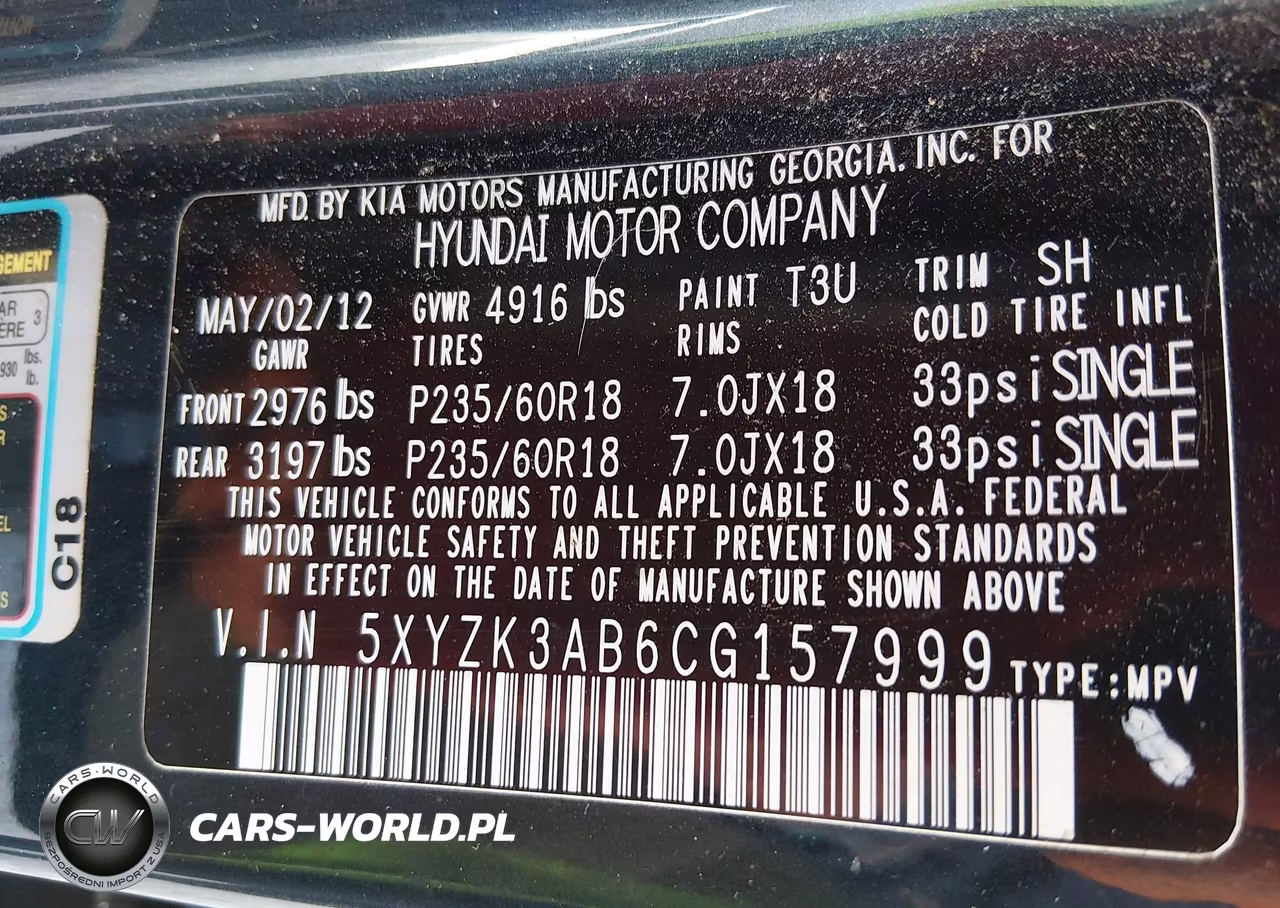 2012 Hyundai Santa Fe Limited VIN:5XYZK3AB6CG157999 - 9
