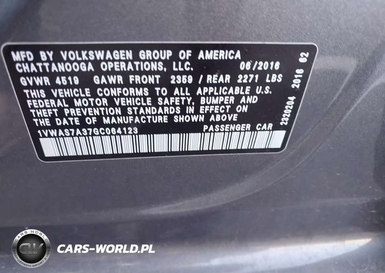 2016 Volkswagen Passat 1.8T R-Line VIN:1VWAS7A37GC064123 - 9