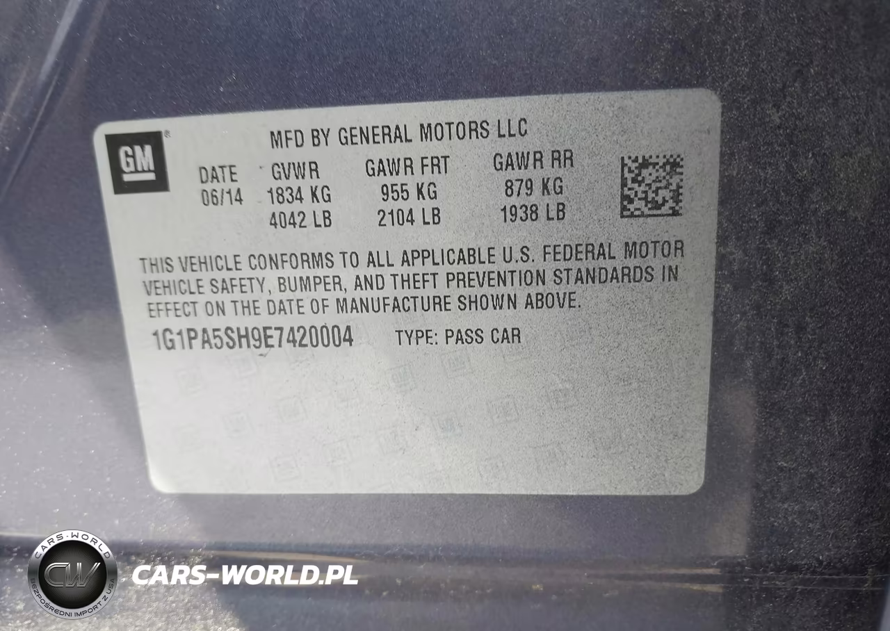 2014 Chevrolet Cruze Ls Auto VIN:1G1PA5SH9E7420004 - 9