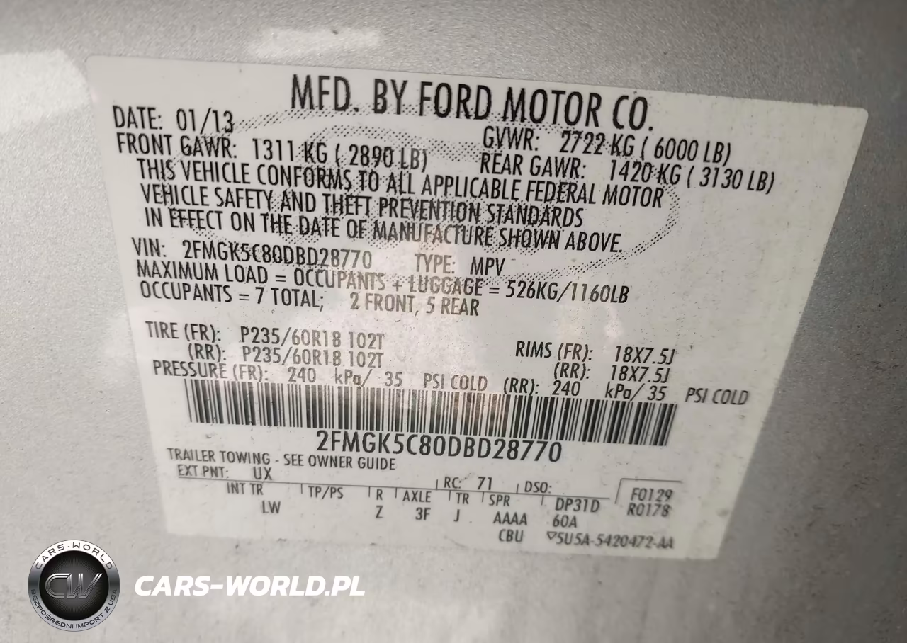 2013 Ford Flex Sel VIN:2FMGK5C80DBD28770 - 9