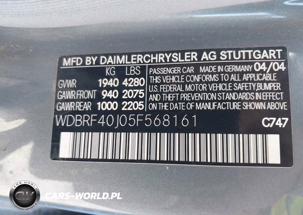 2005 Mercedes-Benz C 230 Kompressor Sport VIN:WDBRF40J05F568161 - 9