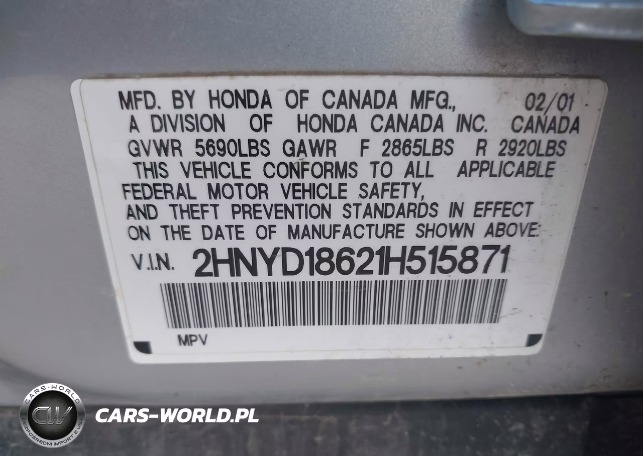 2001 Acura Mdx VIN:2HNYD18621H515871 - 9